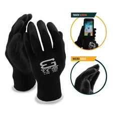Better Grip Flex BGFLEXMF MicroFoam Work Gloves Work For Smart Phone (Black)