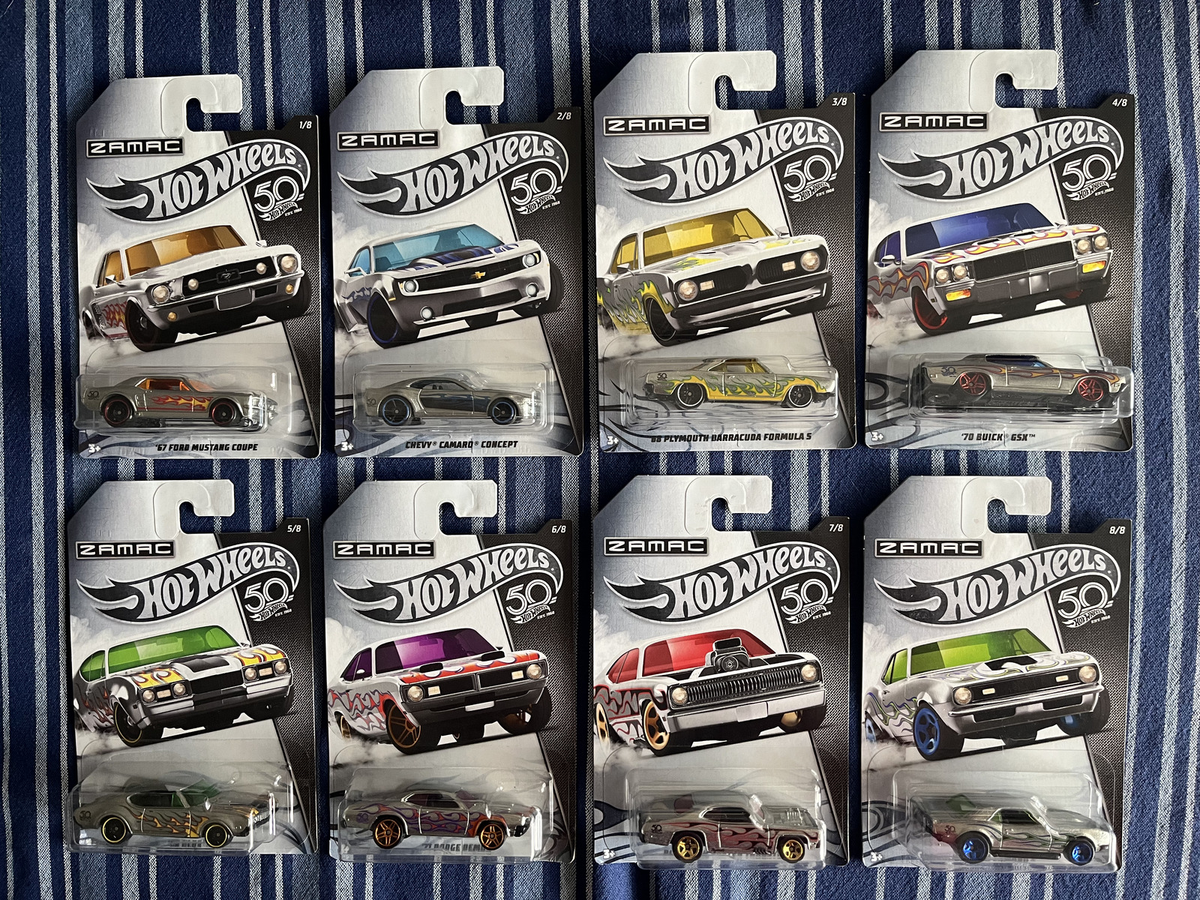HOT WHEELS 2018 50TH ANNIVERSARY ZAMAC CAR COMPLETE SET RARE!