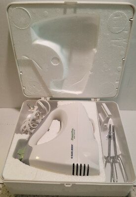 black decker pro power 200 watt hand mixer egg beater with storage case 