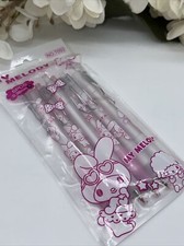 Sanrio My Melody Ball Point Pens Pen Pack Set of 6 Clear w Black ink New