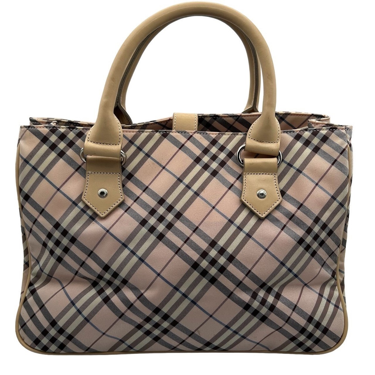 希少カラー✨BURBERRY LONDON BLUE LABEL バッグ 舟形 BURBERRY バーバリー ブルーレーベル ノバチェック 舟形トート