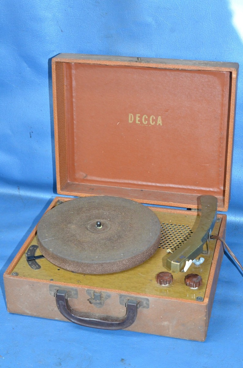 Vintage DECCA Record Player Model 72 Portable Case Tested -Spins