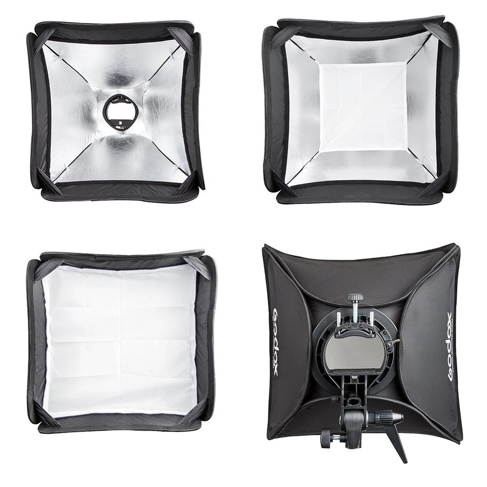 US Godox 40x40 / 60x60cm Softbox Plegable + Soporte S + Soporte de 2m para Flash Speedlite Foto 4 de 4