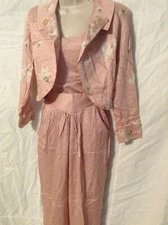 VINTAGE RARE Very Femine Jacqueline Ferrar  8 Petite pink 3 Piece Set