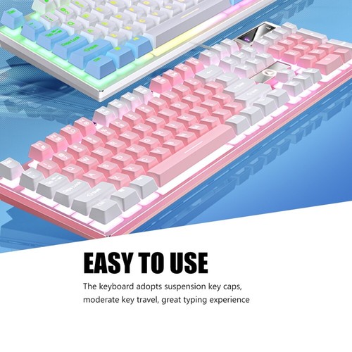 Farbblock -leuchtende Tastatur Kabeltastatur Kabelgebundene Gaming-Tastatur - Bild 2 von 12