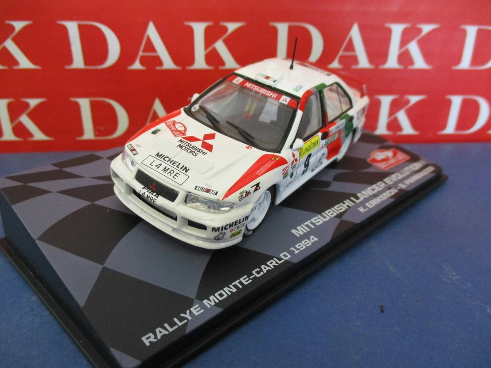 Die cast 1/43 Modellino Auto Mitsubishi Lancer Evo I Rally Monte Carlo 1994 - Immagine 2 di 4