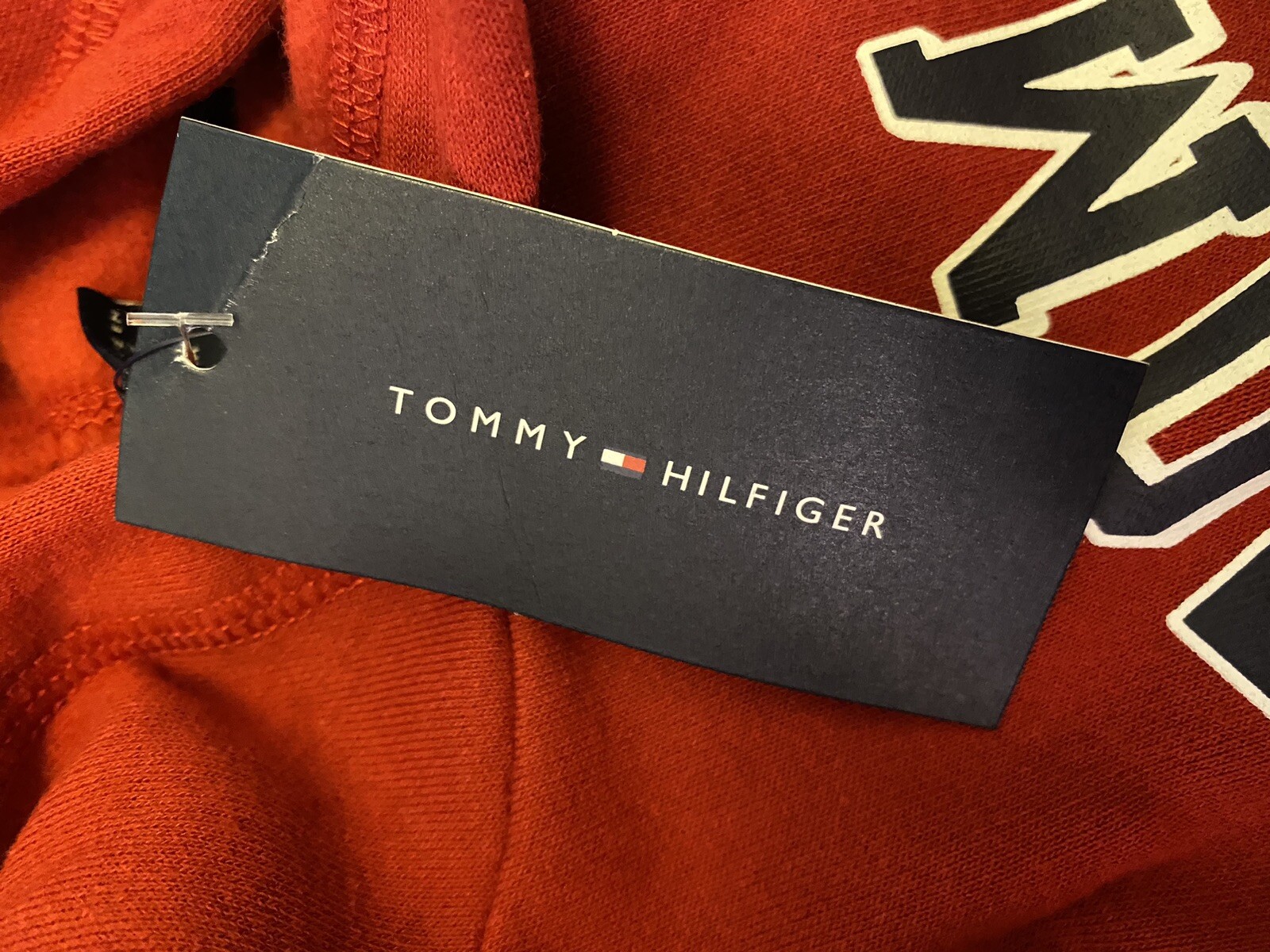 Tommy Hilfiger Boys Red Pullover Graphic Hoodie Sweatshirt Size XL (18-20) image 8