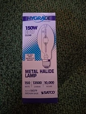 Satco Hygrade 150w ED17 Clear Metal Halide Lamp 13500 lumens 10000 Hours...
