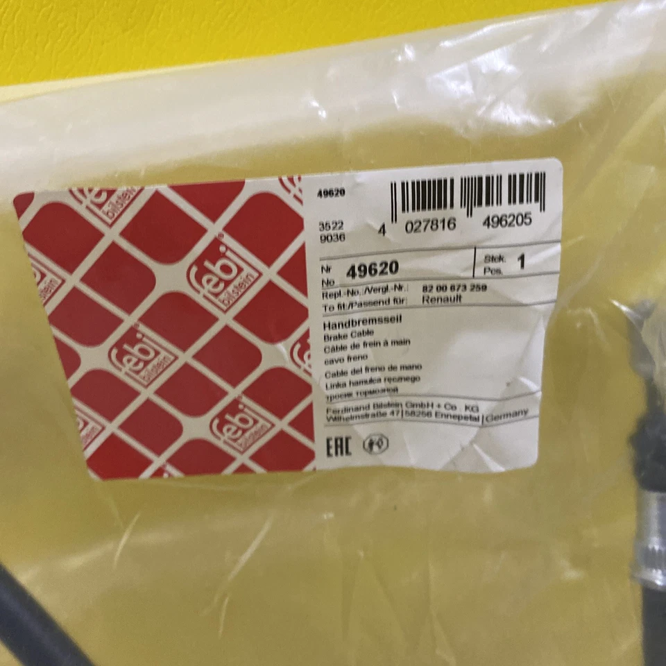 FEBI BILSTEIN 49620 REPLACEMENT BRAKE CABLE FOR RENAULT 8200673259 - Image 2 of 4