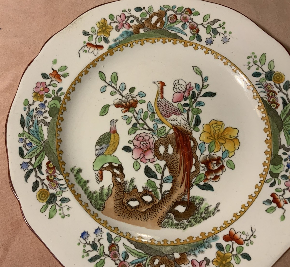 Antique 1896 Copeland Spode Asiatic Pheasant Luncheon Plate 8.75