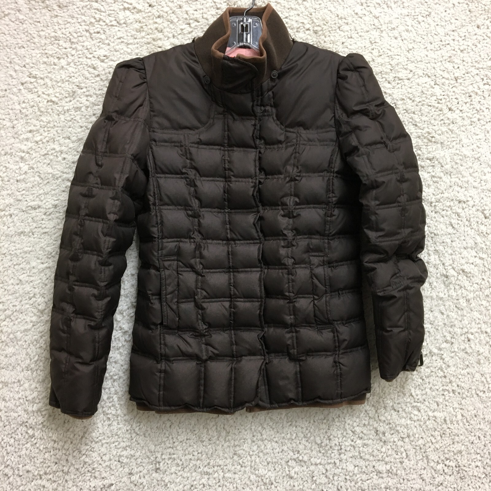 Juicy Couture Jacket Small Adult Black Down Feather Quilted Full Zip Womens S