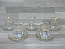 Türkische Teegläser Set mit Goldverzierung, 5 Stück von Pasabahce 10-teilig 