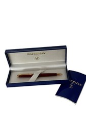 Bolígrafo Waterman burdeos/marrón lacado dorado Halo
