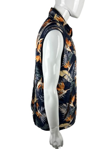 Tommy Bahama Mens XL Vest Harris Tweed Blue Floral Reversible Wool Casual Zip Up - Picture 10 of 12