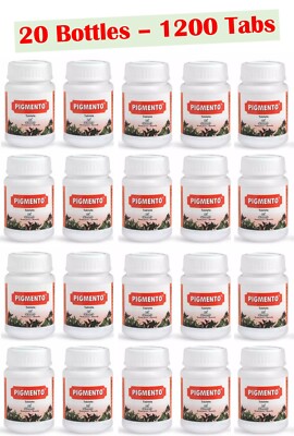 20x Charak Pigmento Tablets For Vitiligo Promotes Melanin 1200 Tablets