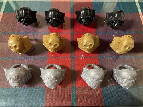 12 Star Wars cake topper rings: 4x Darth Vader, 4x C-3PO & 4x R2-D2 (DecoPac)