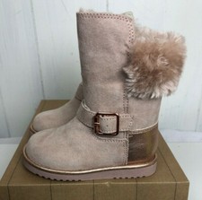 Calistoga Boots Girls Size 7M Toddler faux leather faux fur lined buckle