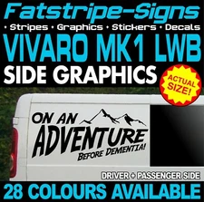 to fit VAUXHALL VIVARO LWB ON AN ADVENTURE GRAPHICS STICKERS DECALS CAMPER VAN