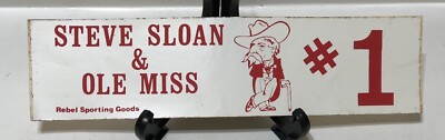 Vintage 1977 Ole Miss Football #1 - COLONEL REB Bumper Sticker - Beat ...
