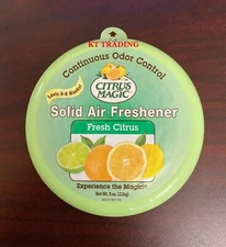 CITRUS MAGIC Solid Air Freshener Odor Eliminator Fresh Cirtrus ~ Last 6-8 Weeks 