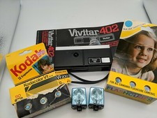 Vintage Vivitar 402 Point Shoot Pocket Camera with Film Flashcubes All Untested