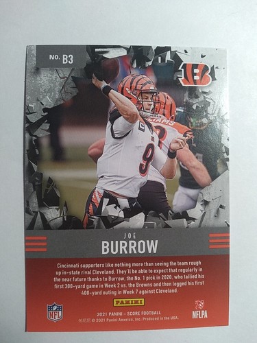 Joe Burrow 2021 Score Breakthrough #b3 - Picture 2 of 2