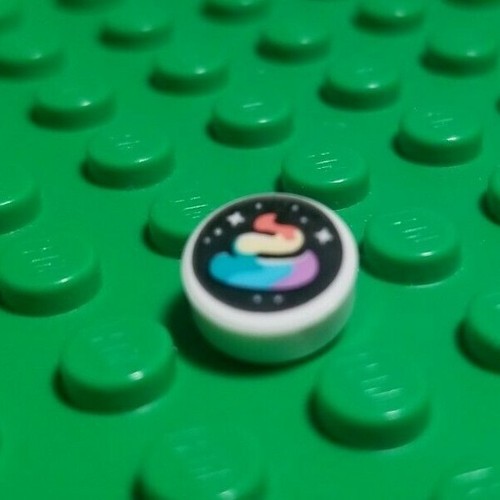 LEGO Rainbow Swirl 1x1 Tile Ice Cream Round Printed Tile with Stars Friends - 第 1/1 張圖片