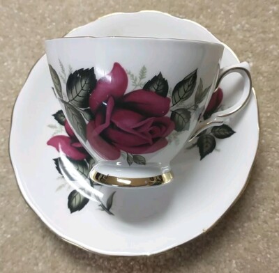 Vintage  Colclough Bone China Tea Cup & Saucer Roses