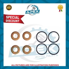 FOR BMW 318D 320D DIESEL INJECTOR OUTER BODY O-RING & COPPER BASE WASHER KIT X 4