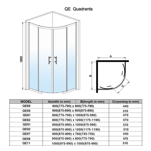 6mm Quadrant Shower Cubicle Enclosure Walk in Corner Easy Clean Glass FREE DEL - Picture 6 of 24