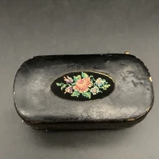 1946-1952 German Petit Point Embroidered Leather Manicure Travel Set US Zone