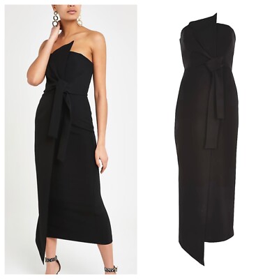 HOT Midi Dress River Island Dresses RIVER ISLAND Black