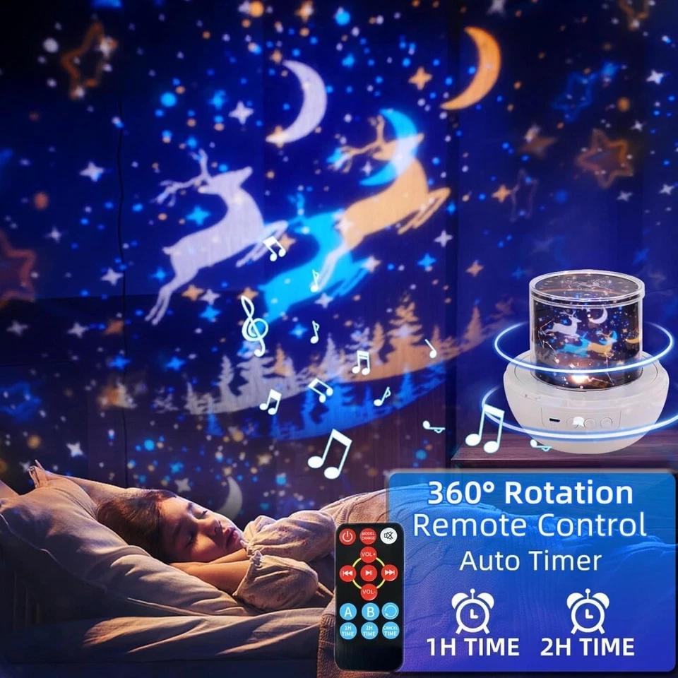 Proyector Estrella Galaxy Luz Nocturna Altavoz Bluetooth con Control Remoto para Dormitorio Infantil Foto 2 de 4