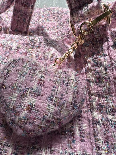 NEW STONEY CLOVER LANE Fantasy LUREX Tweed Boucle Duffle Bag Party Pink PATCH - Picture 22 of 24