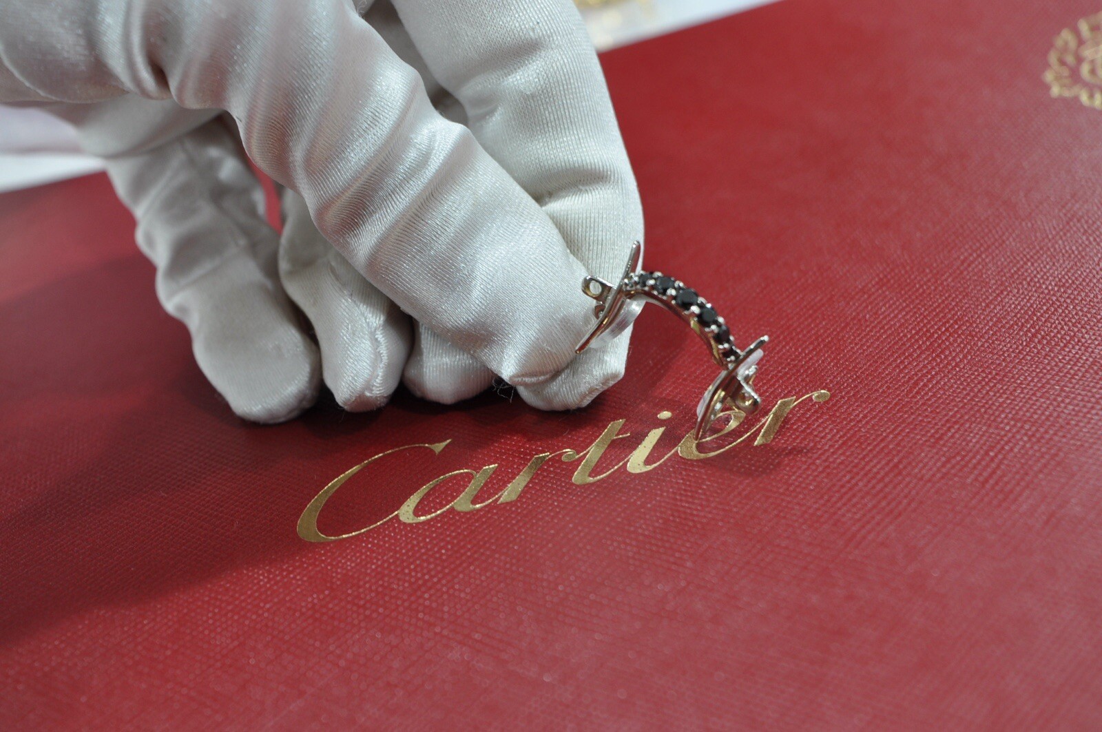 Cartier adjust vintage C decor  nose clip  glasses rimless frame Black diamonds image 5