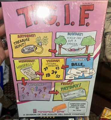 T.G.I.F. Atari 800 1200XL 40k Microcomputer Games 5.25'' Floppy 1983 Sealed Game