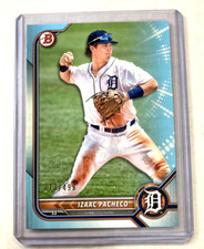 2022 Bowman #BP-106- IZAAC PACHECO Sky Blue Parallel SP RC #'d/499