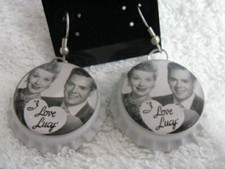 Bottle Cap Image Earrings  Handcrafted   Gift Idea  Lucy