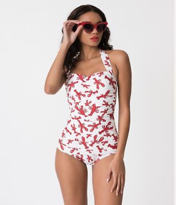 Esther Williams One Piece Classic Sheath Lobster Swimsuit Bathing Suit E Ebay