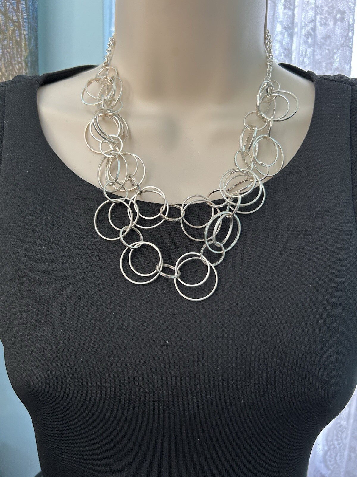 JOAN RIVERS Silver Tone Interlocking Circles Chai… - image 13