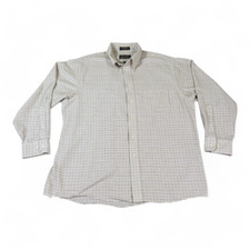 Vintage Arrow Dress Shirt Adult EXTRA LARGE Windowpane Plaid 80s Oxford USA Made