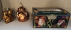2 OWC Old World Christmas SQUIRRELS Gold Glass Christmas Ornament Glitter 3" — photo 10