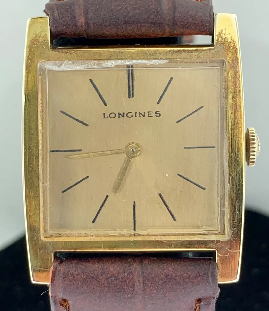 Longines 1950 s Art Deco Square Gold Filled Men s Dress Watch Working 17J Swiss