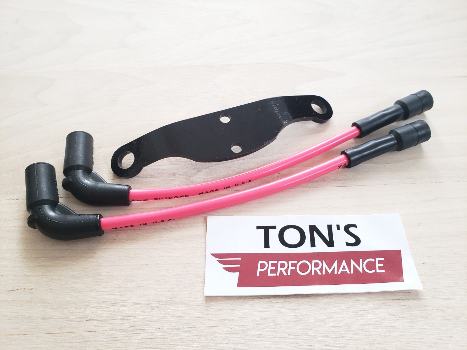 Ton's Pink 8mm 07+ Harley 48 72 883 1200 Sportster Coil Relocation Kit