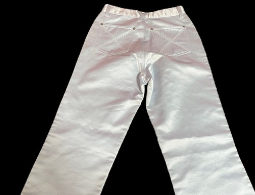 Vintage Limited Too Pants Shiny Blue Flare Pants Buttonfly Girls Size 12 - Picture 4 of 5