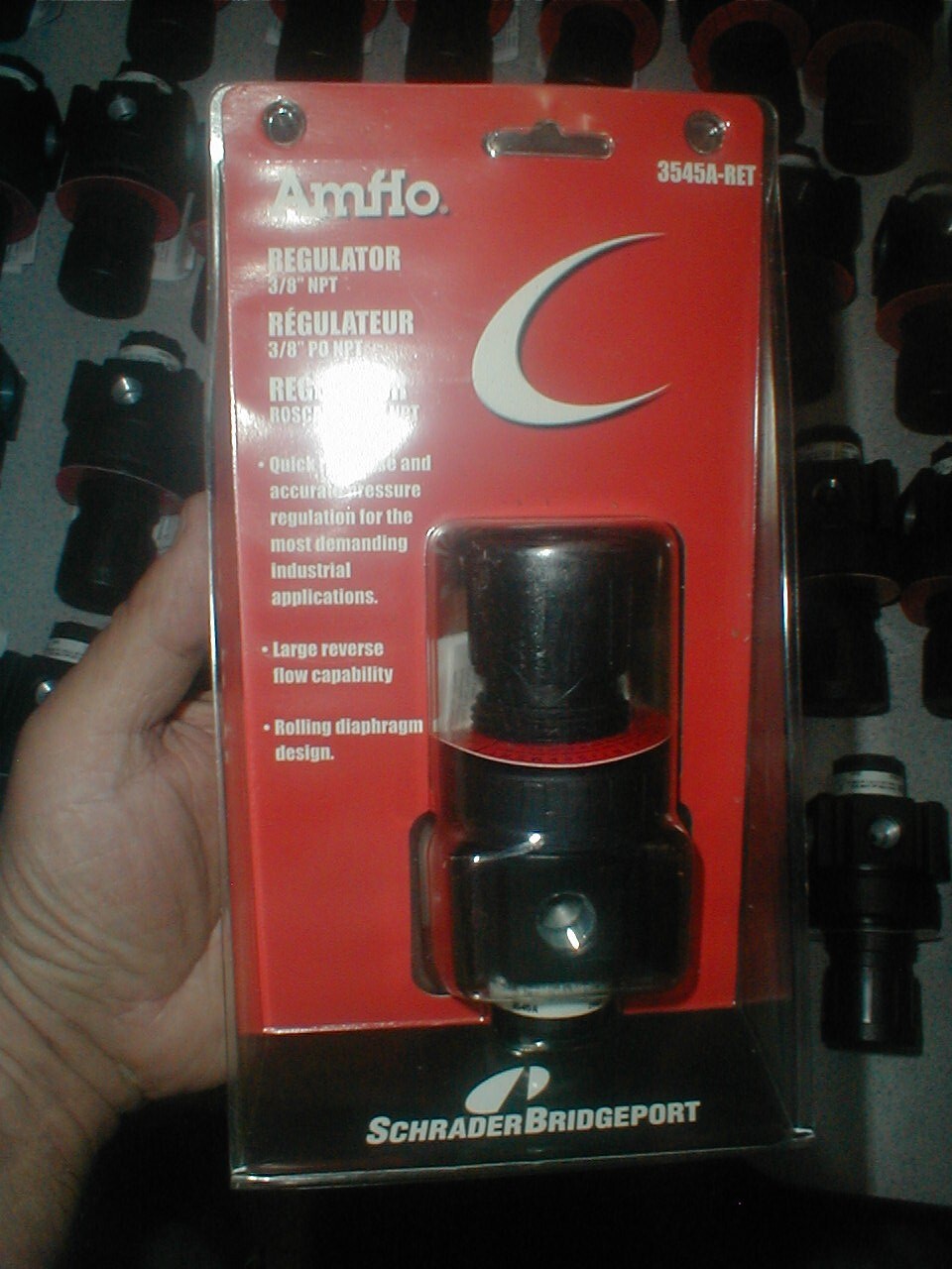 Amflo Air Pressure Regulator 3/8" NPT Ports 250psi Max USA  For Compressor