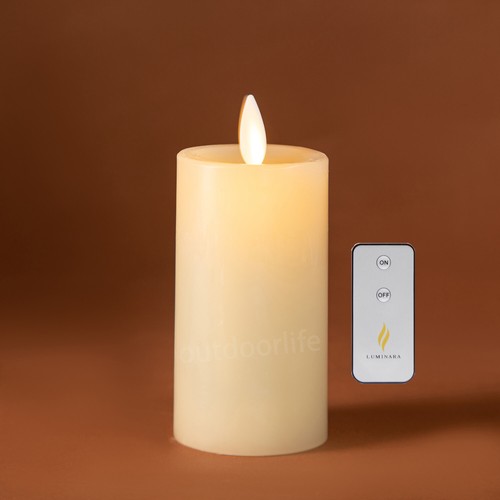 Luminara Battery Operated Realistic Classic Slim Pillar Candle Unscented Wax - Picture 9 of 16