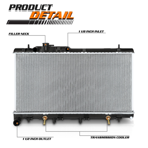 2465 Aluminum Core Radiator OE Replacement fit 2001-2004 Subaru Outback 3.0L AT - Foto 3 di 10