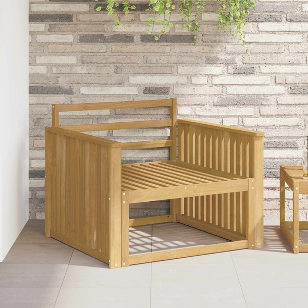 Armlehnen Modul 2 Pcs Weiß 80 X 6 X 61 Cm Massivholz Akazie Sofa-ZubehöR Verbess-image