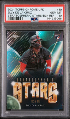 2024 TOPPS CHROME UPDATE STRATOSPHERIC STARS ELLY DE LA CRUZ BLACK /10 #10